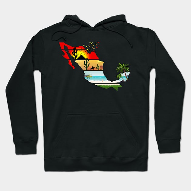 Mexico Sunset Summer Hoodie by Nerd_art